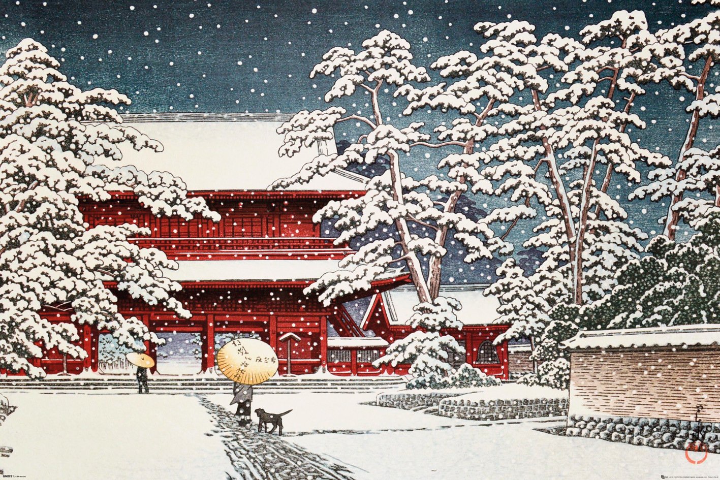 Kawase Zojo Temple In The Snow Maxi Poster
