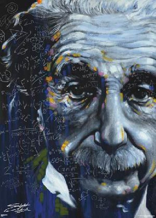 Albert Einstein It's All Relative Stephen Fishwick Art 100x140cm Giant Poster