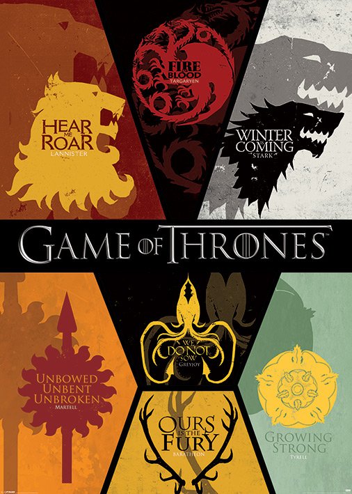 Game Of Thrones House Sigils Montage 100x140cm Giant Poster