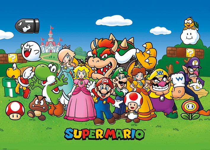 Super Mario Animated Characters Montage 100x140cm Giant Poster