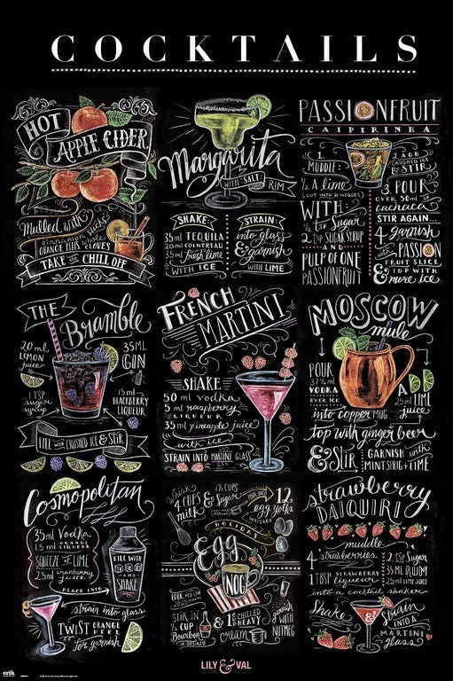 Cocktails By Lily & Val Maxi Poster