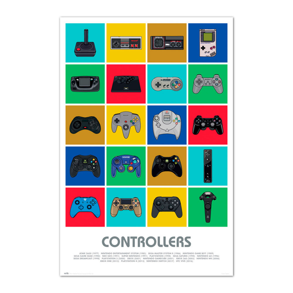 Gamer Controllers Pop Art Style Maxi Poster