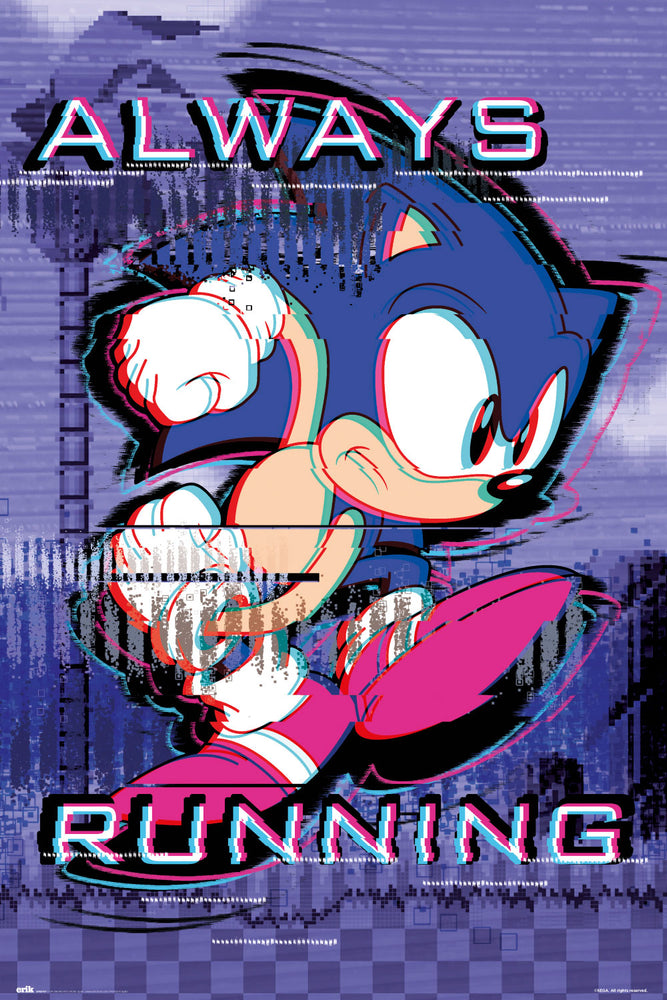 Sonic The Hedgehog Always Running Gaming Maxi Poster
