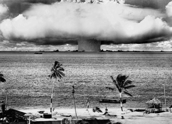 Atomic Bomb Test Bikini Atoll Marshall Islands 100x140cm Panoramic Giant Poster