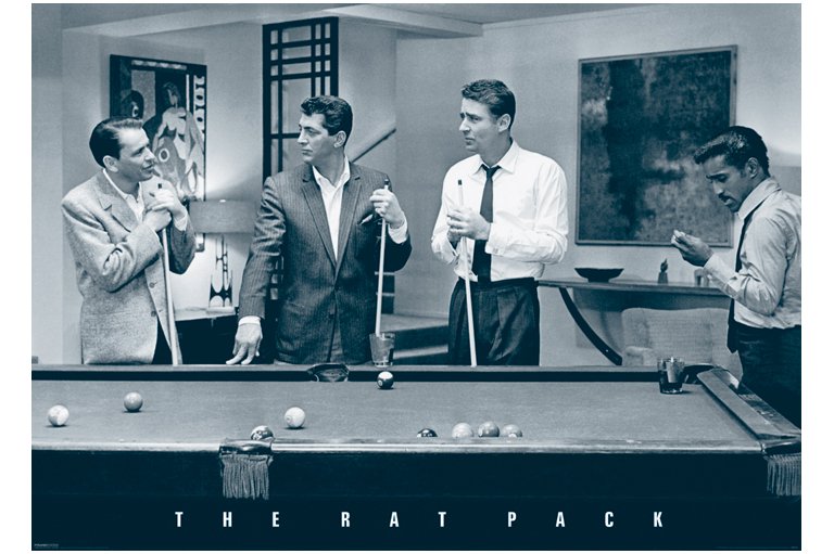 The Rat Pack Playing Pool 100x140cm Vintage Giant Poster