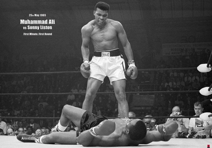 Muhammad Ali v Liston 1st Minute 1st Round Knockout 100x140cm Giant Poster