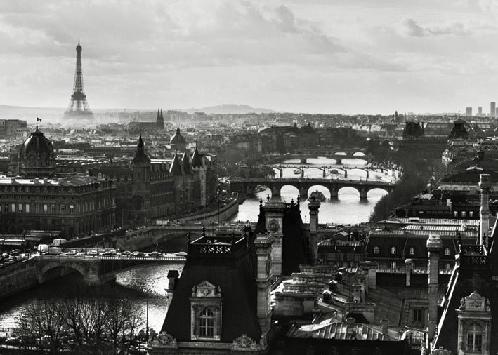 Paris Panoramic View Black And White 100x140cm Giant Poster