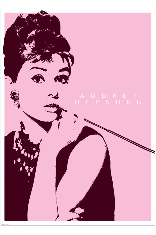 Audrey Hepburn Cigarillo Pink And Mauve 100x140cm Giant Poster