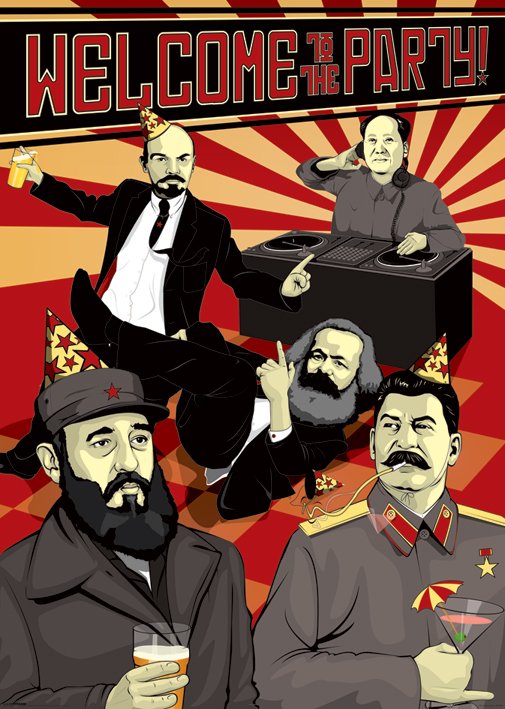 Welcome To The Party Communist Leaders Humour 100x140cm Giant Poster