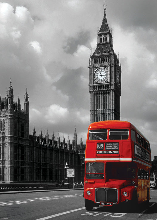London Big Ben Red Bus 100x140cm Giant Poster