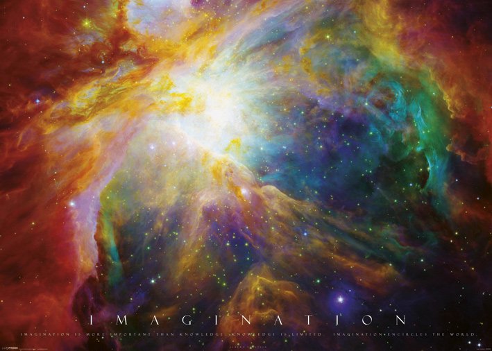Imagination Nebula With Albert Einstein Quote 100x140cm Inspirational Giant Poster