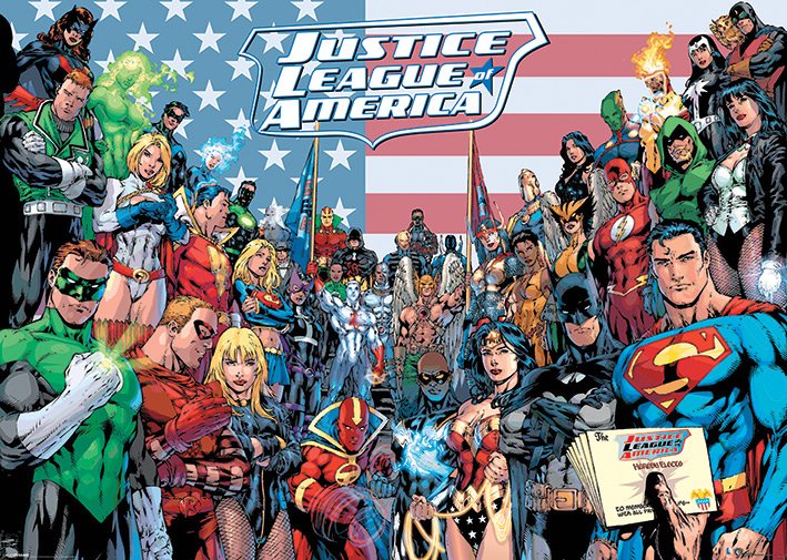Justice League America DC Comics Character Collage 100x140cm Giant Poster