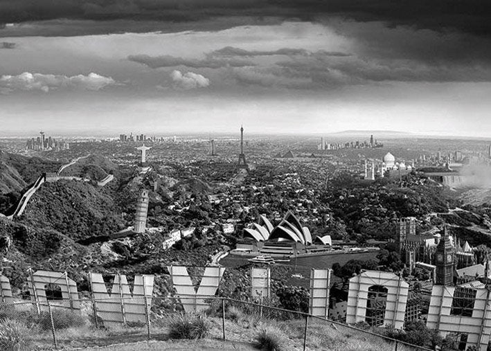 Thomas Barbey One Too Many Drinks Iconic Landmarks 100x140cm Giant Art Poster
