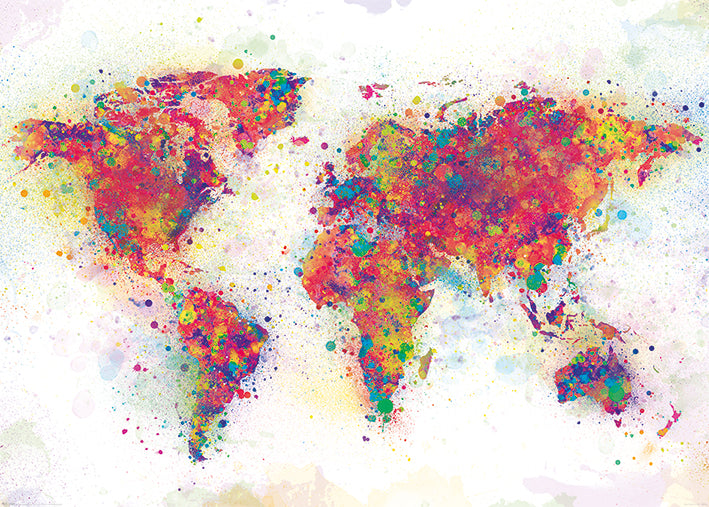 World Map Colour Splash 100x140cm Giant Poster