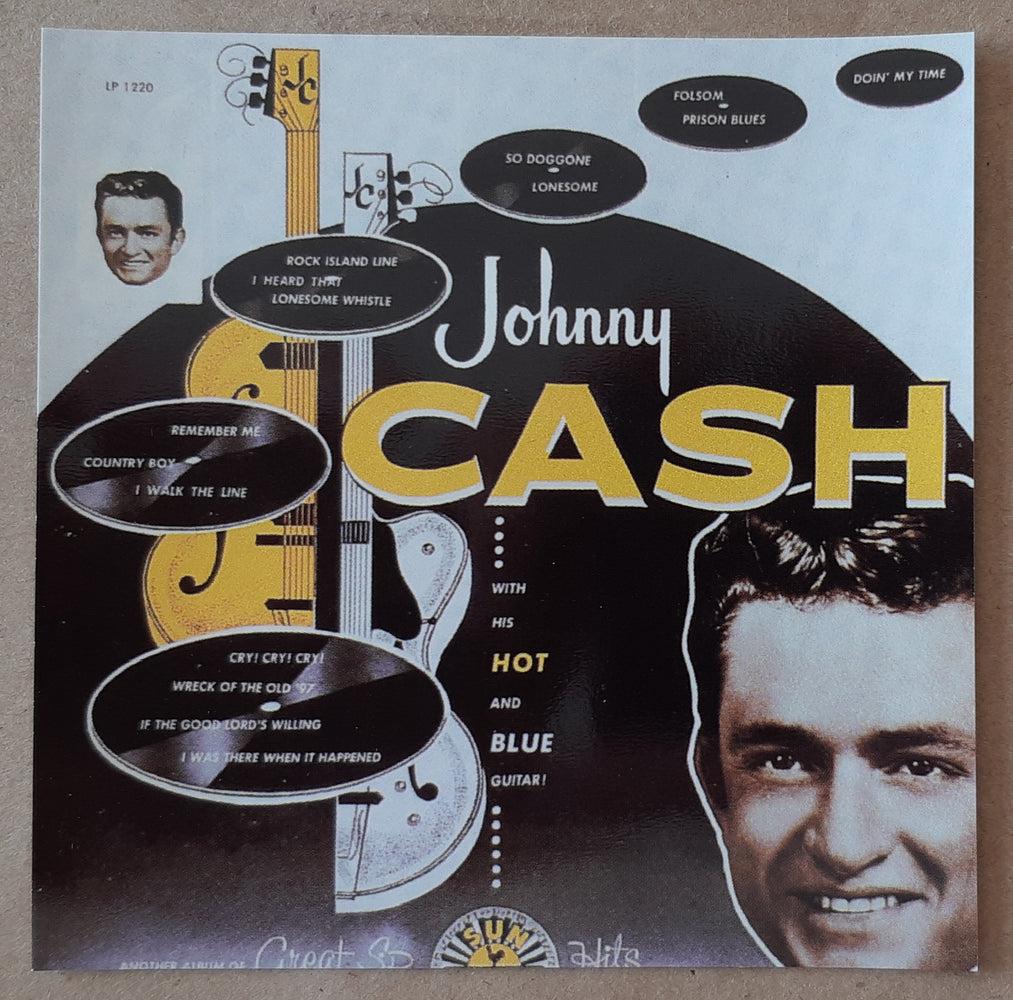 Johnny Cash Debut Album Cover 10cm Square Vinyl Sticker