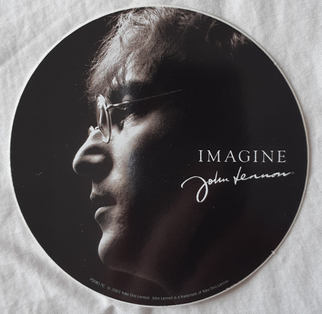 John Lennon Imagine 8 cm Round Vinyl Sticker