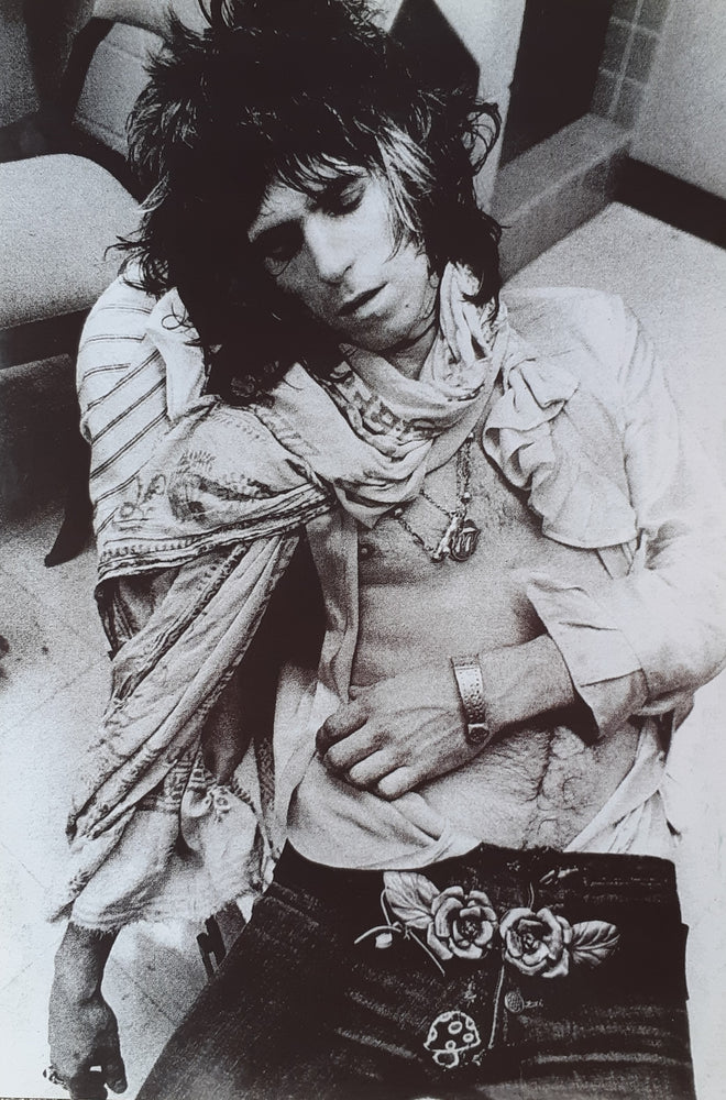 Keith Richards Wasted Black And White Maxi Poster Blockmount