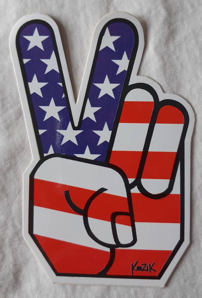 Frank Kozik Two Finger Peace Die Cut Vinyl Sticker