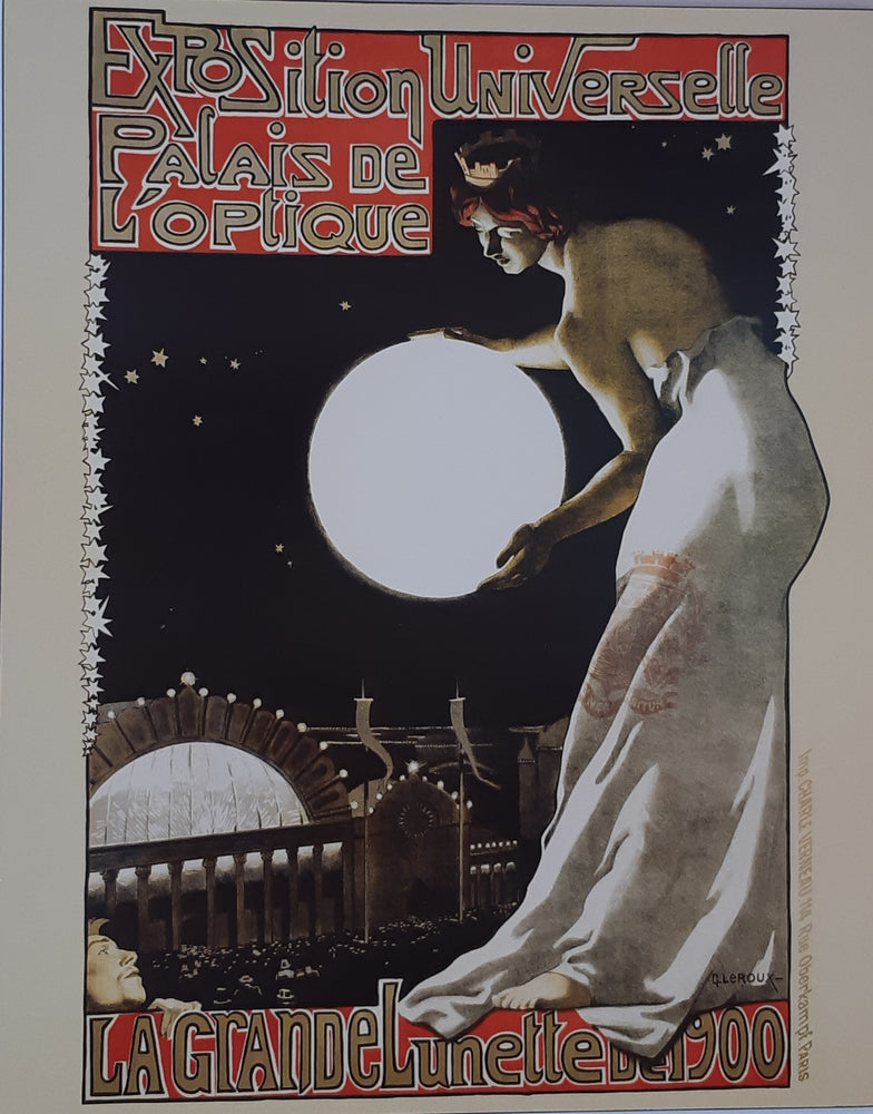 La Grande Lunette 1900 French Exposition Art Mini Poster Blockmount