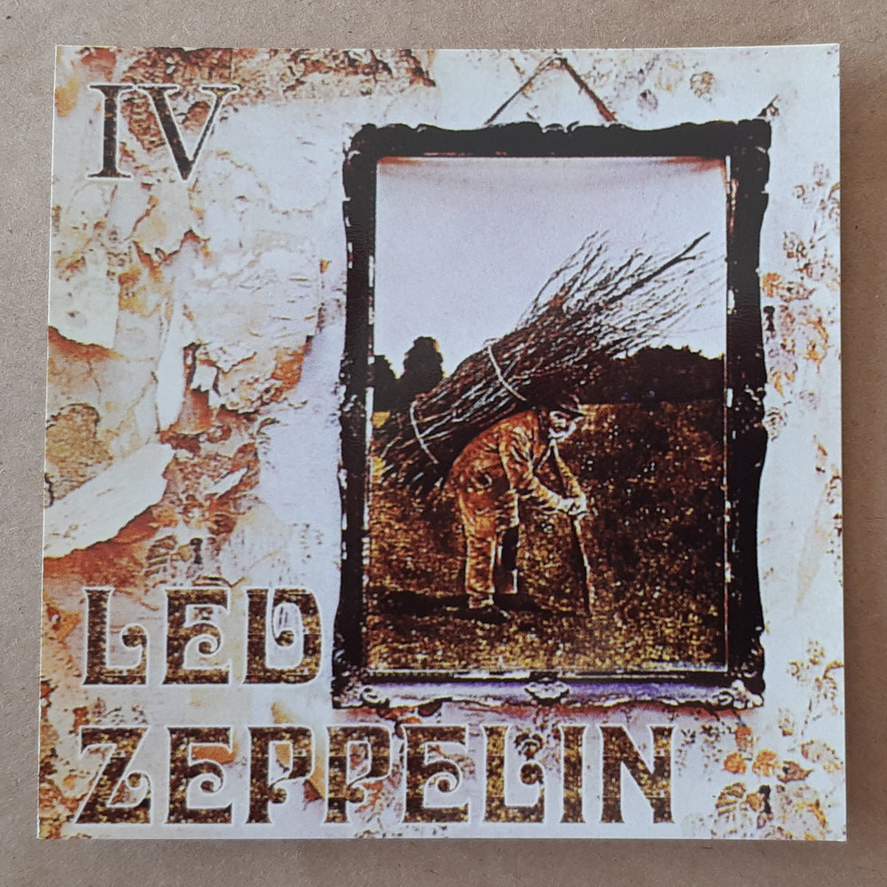 Led Zeppelin IV Old Man 10cm Square Vinyl Sticker