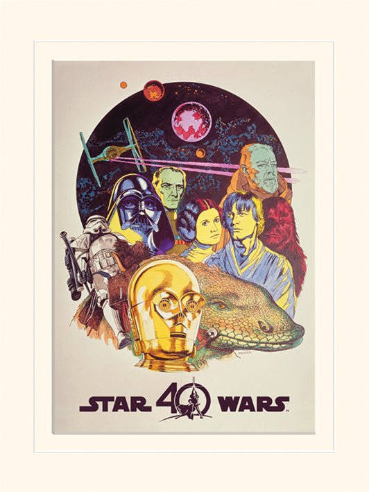 Star Wars 40th Anniversary Characters Colour 30x40cm Movie Print
