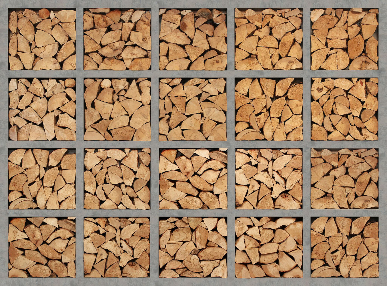 Firewood Logs Stacked 3.15m x 2.32m 4 Piece Giant Wallpaper Wall Mural