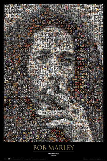 Bob Marley Photo Mosaic No 1 Black Border 100x140cm Giant Poster