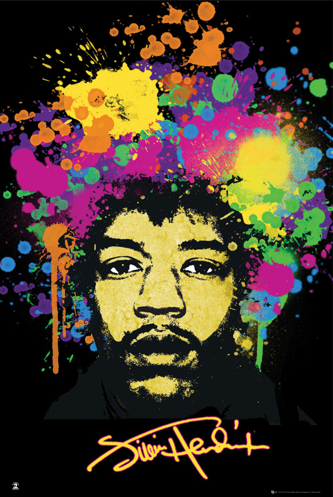 Jimi Hendrix Splatter Maxi Poster