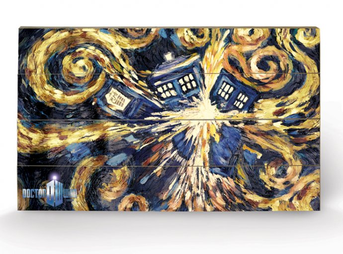 Doctor Who Exploding Tardis 45cm x 76cm Large Wooden Wall Art Panel