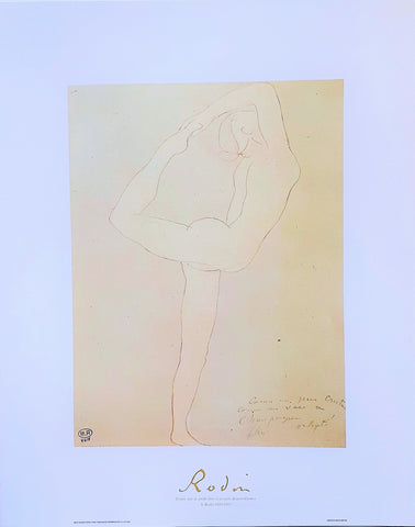 Auguste Rodin Femme Nue De Profil 40x50cm Art Print