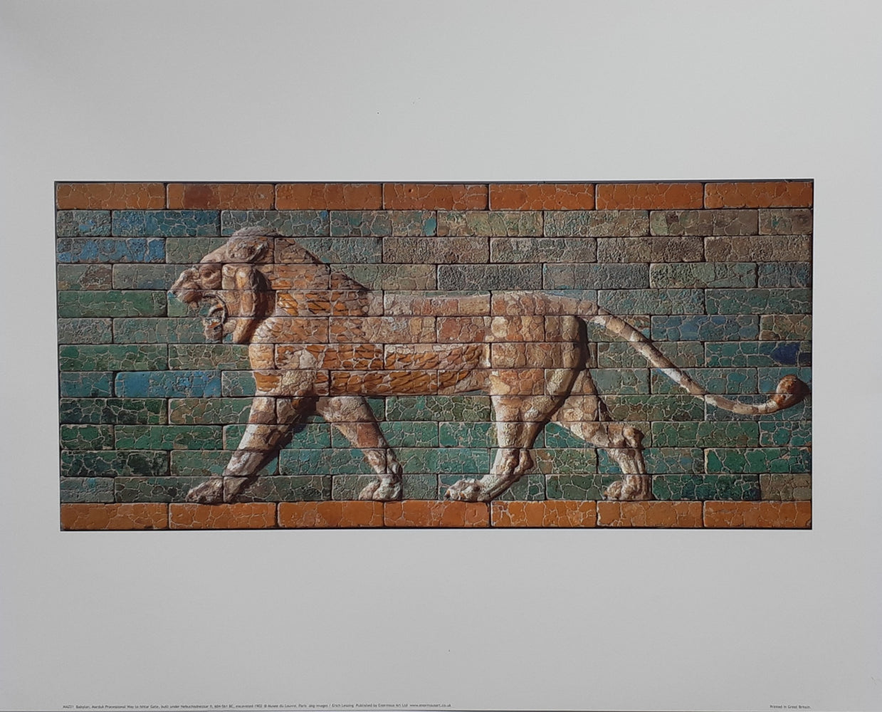 Babylon Lion In Glazed Brick Relief Excavated 1902 40x50cm Art Print