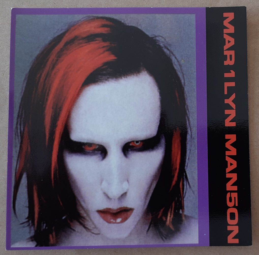 Marilyn Manson Head Shot 10cm Square Vinyl Sticker