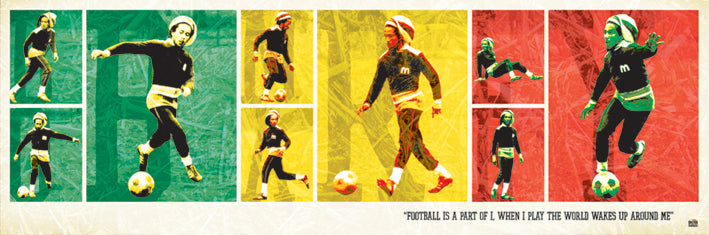 Bob Marley Football Photos And Quote Slim Poster