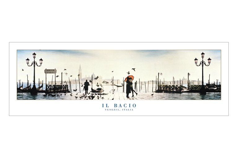 Il Bacio Venezia Italia The Kiss Venice Italy Panoramic Slim Poster