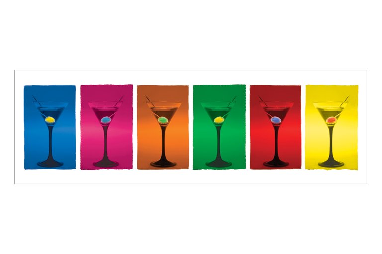 Martini Glasses Pop Art Slim Poster