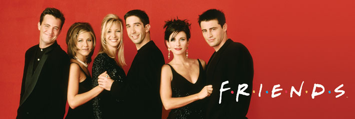 Friends Red Group Pose Slim Poster
