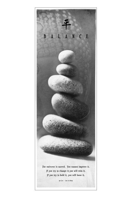 Balance Stones Lao Tzu Tao Te Ching Motivational Slim Poster