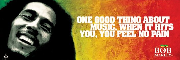 Bob Marley Music Quote Slim Poster
