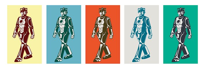 Doctor Who Walking Cyberman Pop Art Slim Poster
