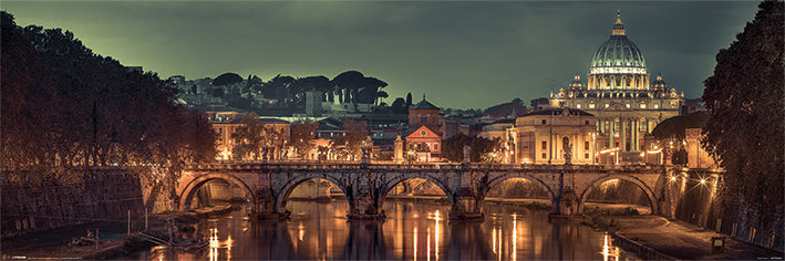 Rome Italy At Dusk Slim Poster