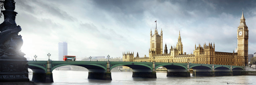 London Westminster Bridge Panoramic Slim Poster