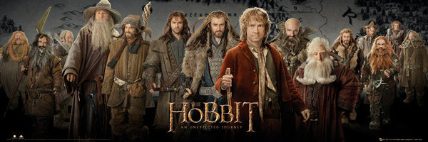 The Hobbit Cast Panoramic Slim Poster