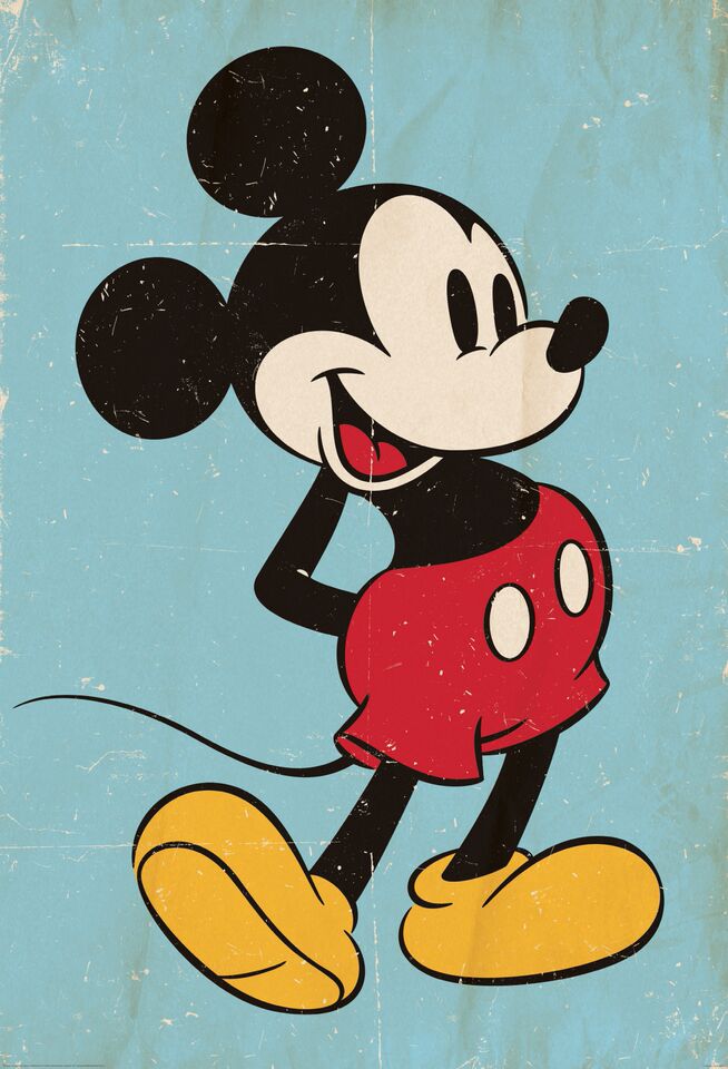 Mickey Mouse Retro 1.58m x 2.32m 2 Piece Medium Wallpaper Wall Mural