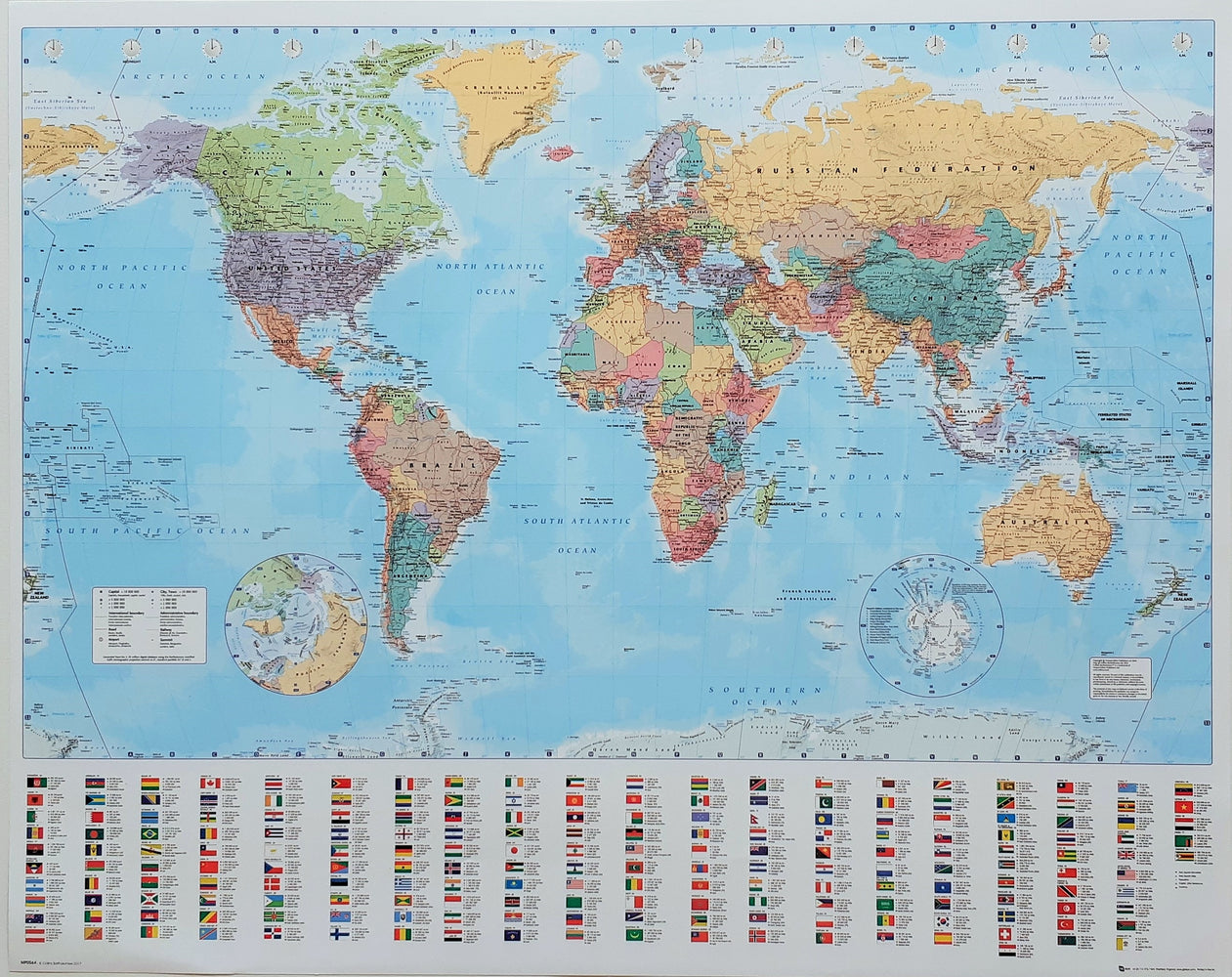 World Map 2012 Maps & Flags 40x50cm Mini Poster