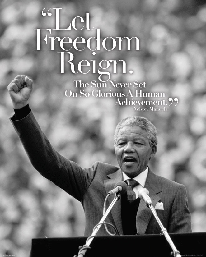 Nelson Mandela Let Freedom Reign Quote 40x50cm Mini Poster