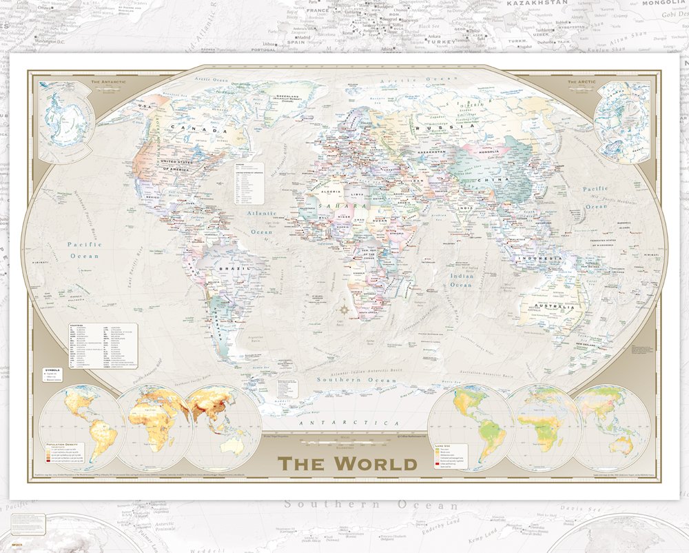 World Map Tripel Projection 40x50cm Mini Poster