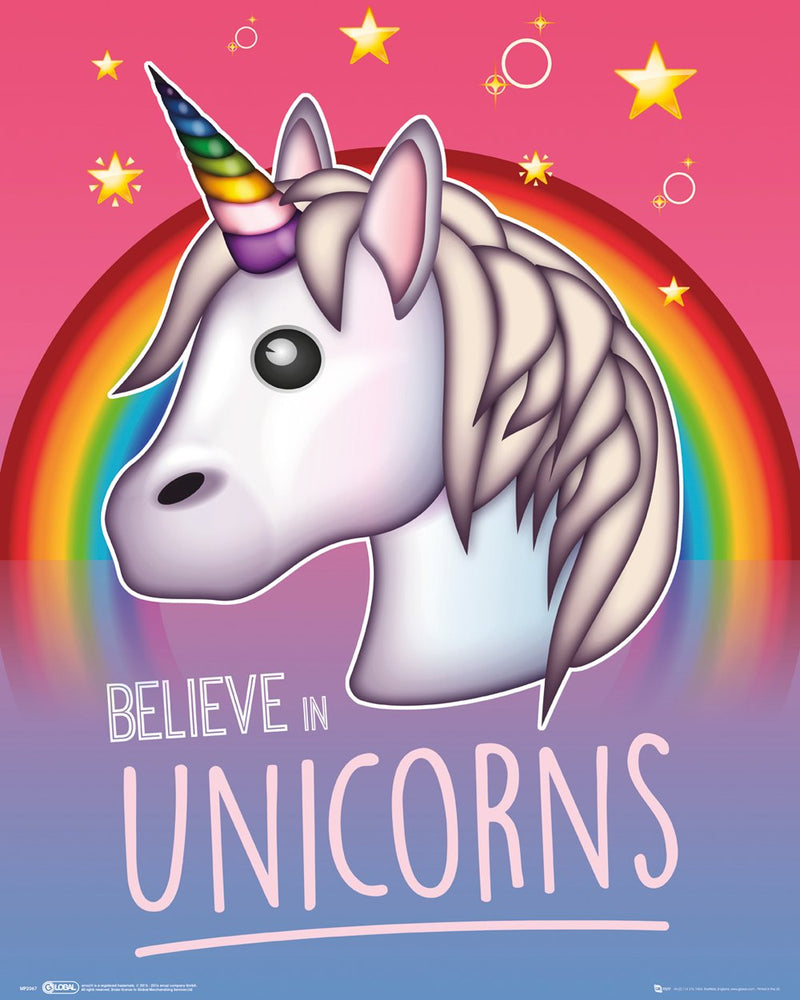 Believe In Unicorns Emoji 40x50cm Mini Poster