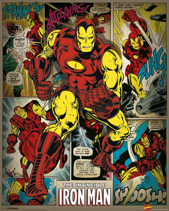 The Invincible Iron Man Retro 40x50cm Mini Poster