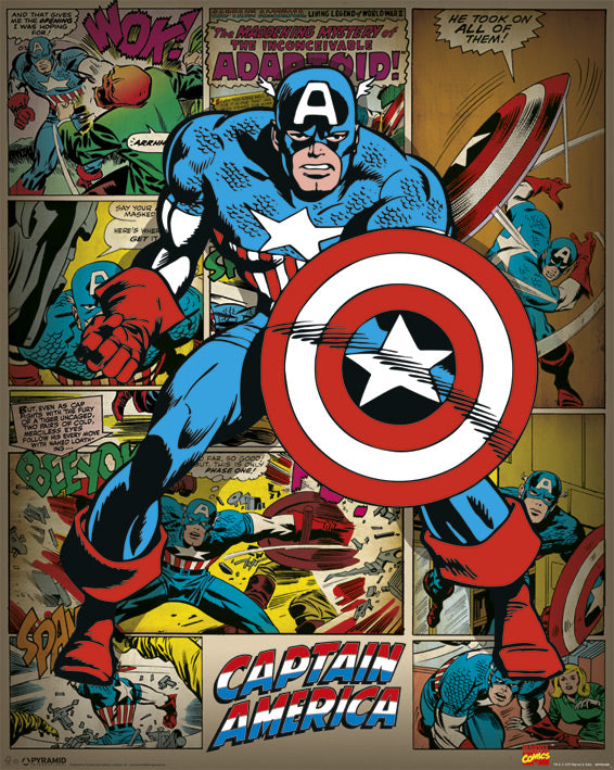 Captain America Retro 40x50cm Mini Poster