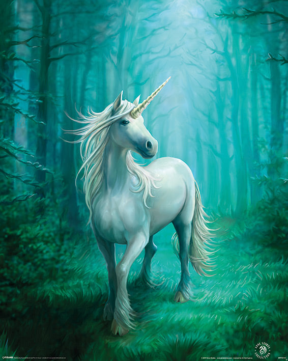 Anne Stokes Forest Unicorn 40x50cm Mini Poster